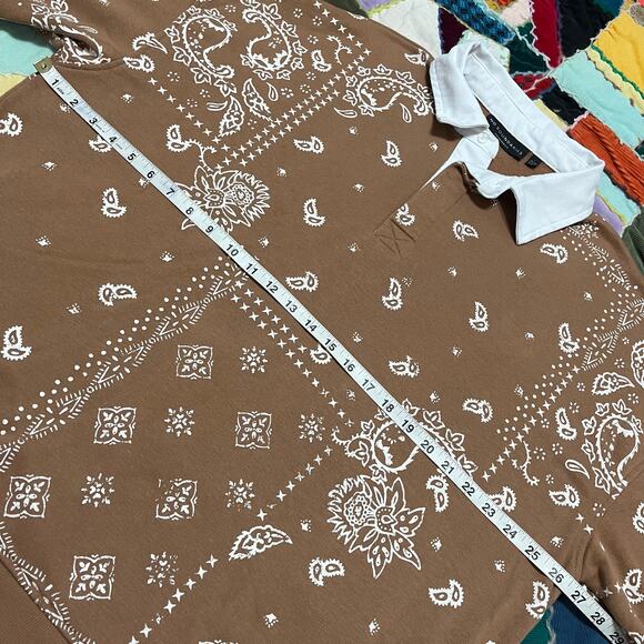 No Boundaries Bandana Style Tan Rugby Long Sleeve Large - Picture 5 of 6